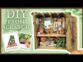 Easy miniature garden shed for potted plants or dollhouse from scratch