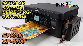 Install continuous ink system | PrinterEpson XP4100 | #INKCHIP | Virtual chip | CHIPLESS