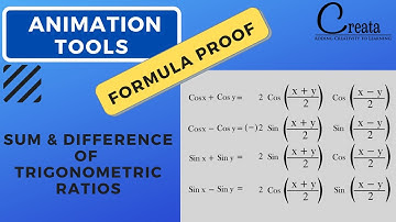 SUM & DIFFERENCE OF TRIGONOMETRIC RATIO FORMULAS PROOF | TRIGONOMETRY | CREATA CLASSES | ANIMATION
