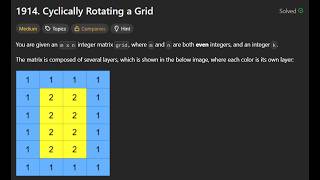 1914. Cyclically Rotating a Grid | LeetCode | Medium | LeetCode 1914