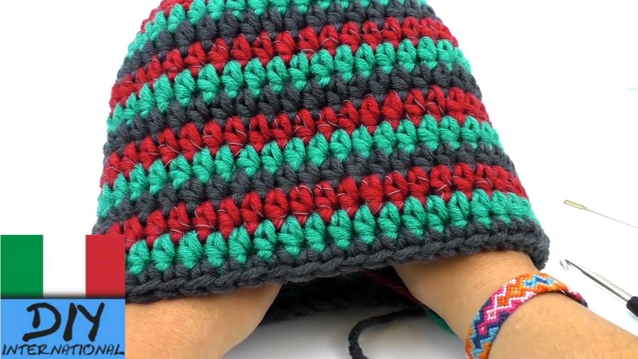 Cucire cappello ad uncinetto | 3-colori Myboshi Style | - YouTube