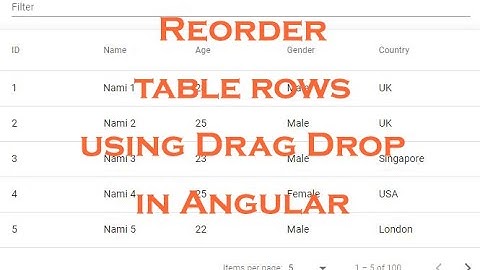 Reorder mat-table rows with angular material