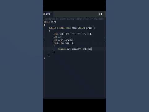 Print String using Array of Character Program in Java | Coding for ...