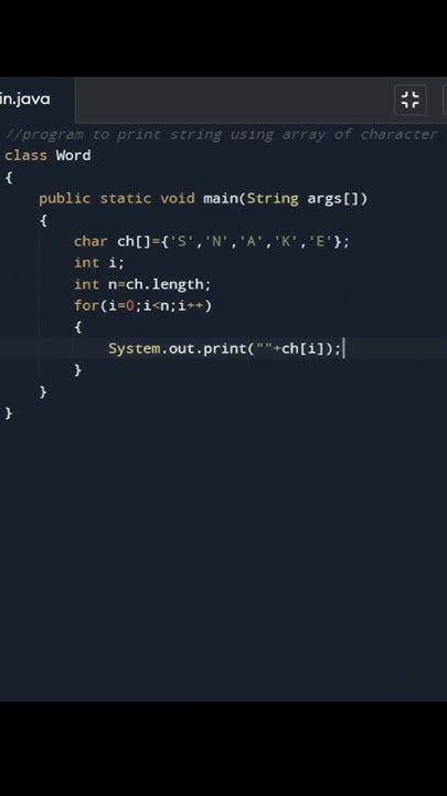 Print String using Array of Character Program in Java | Coding for ...