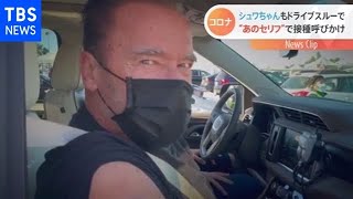 シュワちゃん“あのセリフ”で接種呼びかけ、ドライブスルーで【Nスタ】