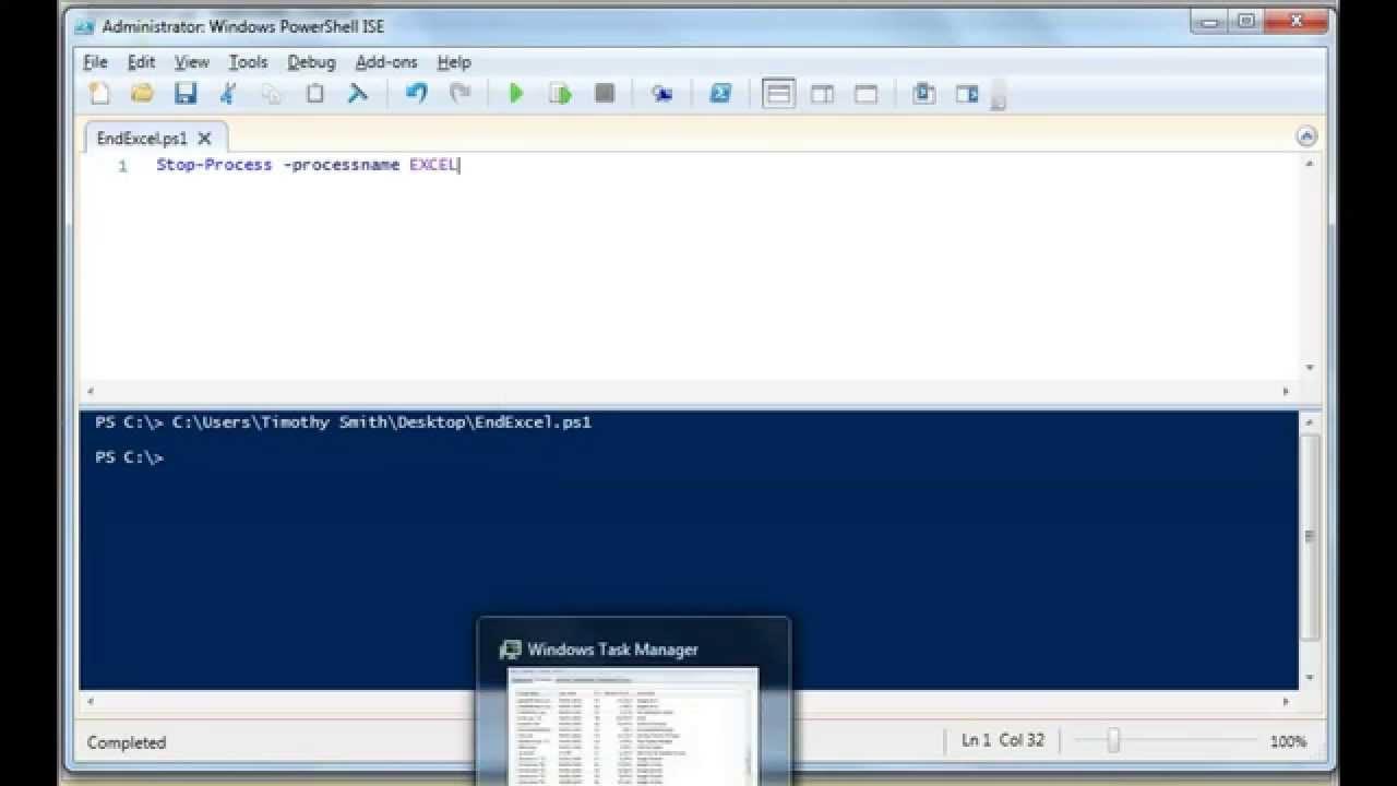 PowerShell: How To End (Terminate) An Application/Process - YouTube