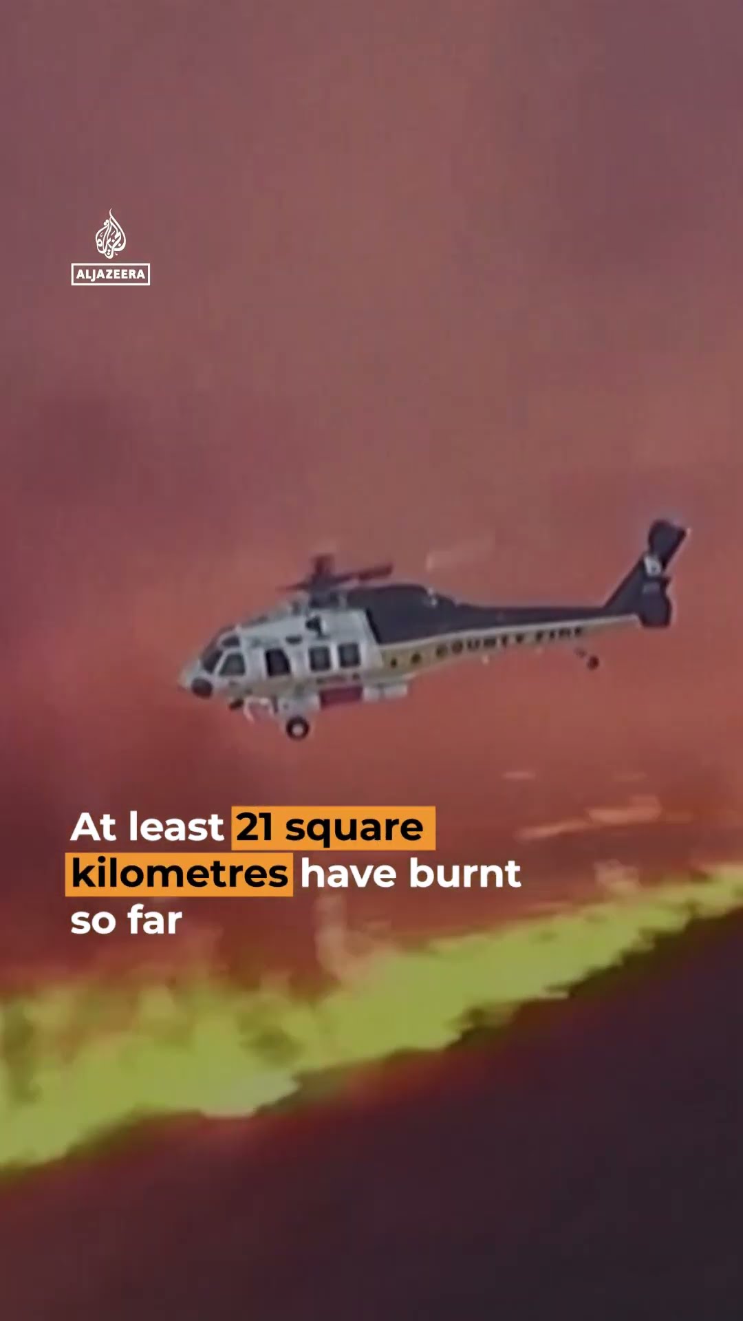 New wildfire near LA turns sky orange | AJ#shorts