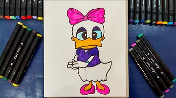 How to Draw Daisy Duck (Easy Cartoon Drawing)