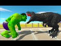 DARK T-REX vs GORO vs SPIDERMAN SPINOSAURUS DEATH RUN - Animal Revolt Battle Simulator