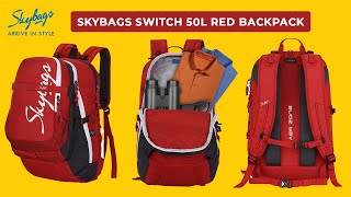 skybags red backpack