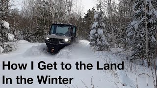 Winter Visit - Polaris Ranger 570 with Tracks - Checking On Canvas Tent After Heavy Snowfalls