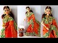 Barbie doll Gorgeous Saree Makeover for Famous Indian Festival | How to make Barbie Saree Designs