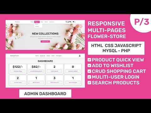 Complete Responsive Flower Store Website Design With Admin Dashboard HTML CSS JavaScript PHP MySQL