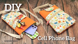 กระเป๋าโทรศัพท์มือถือ กระเป๋า crossbody DIY Cell Phone Bag [sewingtimes]