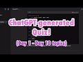 Another ChatGPT-generated Quiz! Testing my Swift beginner knowledge (Day 1 - Day 10 topics)