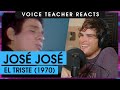 Jose Jose - El Triste en vivo 1970 | Voice Teacher Reacts