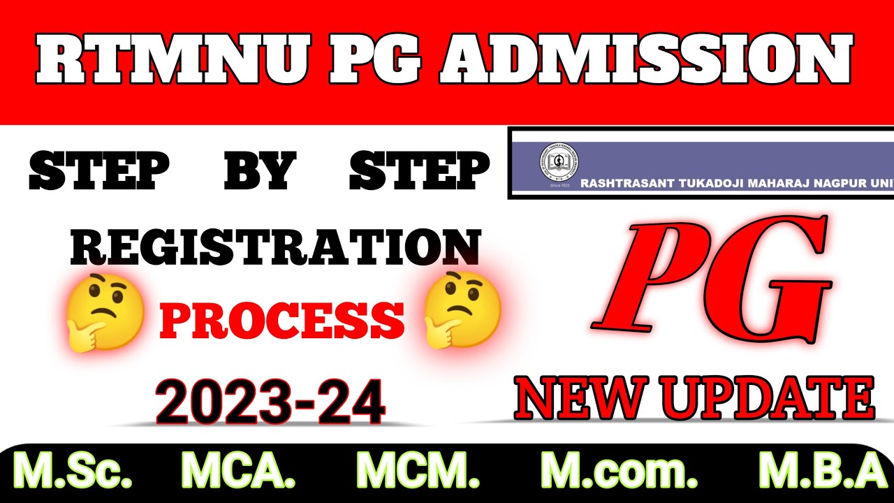 rtmnu registration 2023 | STEP BY STEP | RTMNU PG Admission Registration Process 2023, RTMNU Ngapur