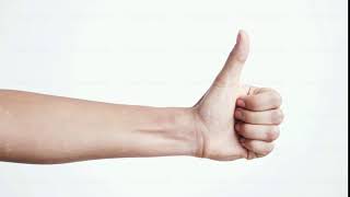 Female hand giving thumbs up on a white background. Thumb up hand sign isolated. 3840x2160