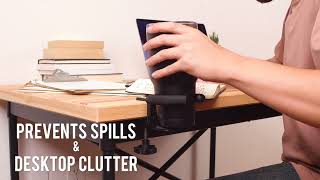 Never Spill Your Drink Again! | Frameworks Desk-Clamping Cup holder