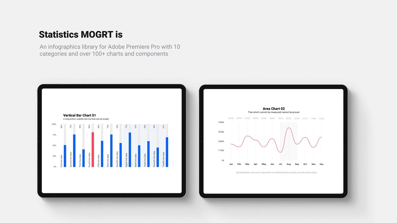 Premiere Pro Template: Statistics - Corporate CSV Data Driven Infographics l MOGRT + Free Font