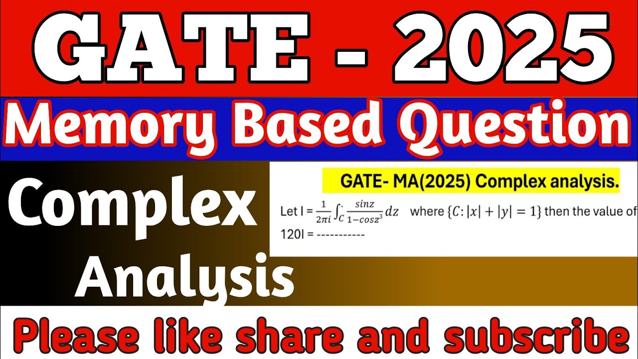 Memory Based Question || Complex Analysis || GATE 2025 - YouTube