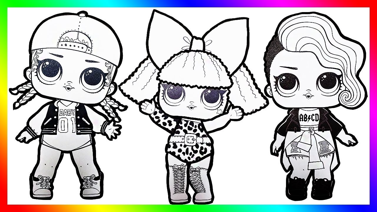 LOL Surprise Dolls Coloring Book Page for Kids How to draw Diva Rocker