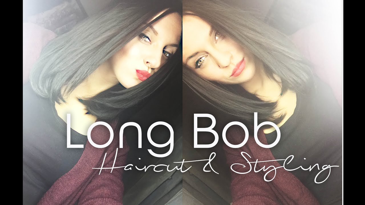 How i cut myself a Long Bob//LOB ♥ // Haircut Tutorial // Haircut & Styling (english/deutsch ...