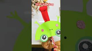 Diy blow frog #fungame #craftwithpaper #papercraft #easycraft #art #shortfeed #craftiqsweta