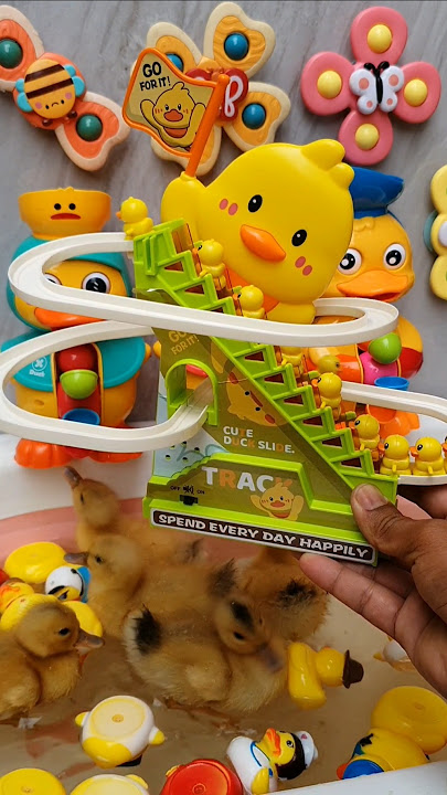 Cutest small toys duck with duckling waterwheel bath time happy #ducky #short