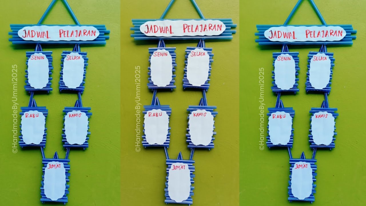 Hiasan Dinding JADWAL PELAJARAN DARI SEDOTAN PLASTIK | Kerajinan dari Sedotan | Straw Crafts Ideas
