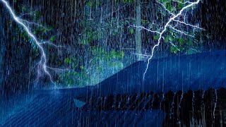 Beat Insomnia with Heavy Rain and Deep Thunder Sounds  Torrential Rain Sounds for Sleeping, Healing