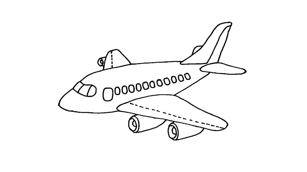 How to Draw Airplane Easy step by step Art for beginners - YouTube