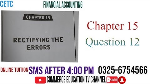 Financial Accounting/I.Com/B.Com/ADC  - Lecture 174