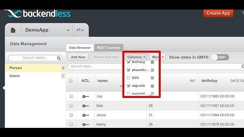Controlling Data Column Visibility