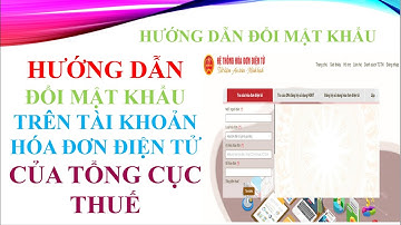 HƯỚNG DẪN SỬ DỤNG HỆ THỐNG HÓA ĐƠN ĐIỆN TỬ CỦA TỔNG CỤC THUẾ/ĐỔI MẬT KHẨU
