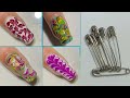 Easy nail art at home nail art without tools nailart with using  safety pin 