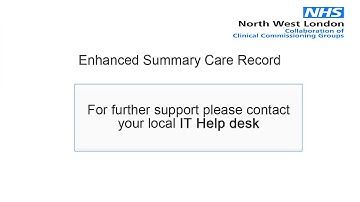 eSCR - How to view an Enhanced Summary Care Record