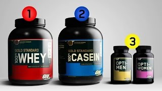 Optimum Nutrition専属トレーナー推奨！ 効果的な筋トレのためのサプリメント3点セット-ホエイプロテイン・カゼイン・マルチビタミン -  オフィシャル動画【字幕あり】