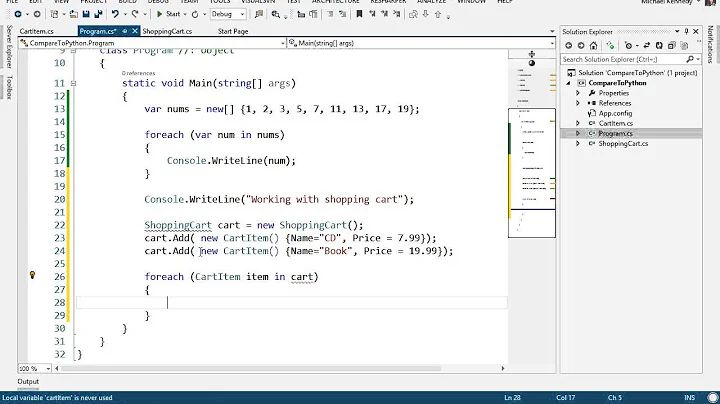 Part 4: foreach and IEnumerable - Python for the CSharp developer series