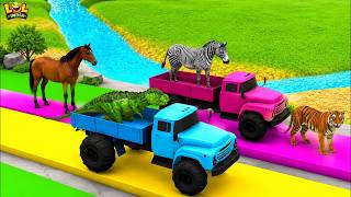 Funny 3D Animals Sliding Race | Horse Gorilla Hippopotamus Game | 3d Animal Game - Funny 3d Animals screenshot 1