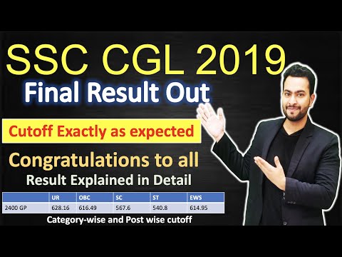 SSC CGL 2019 Final Result Out| Explained in Detail| Post-wise and Category-wise cutoff