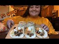 LOADED BEEF TACOS &amp; WHITE RICE MUKBANG | IT'S SPOOKY TIME!