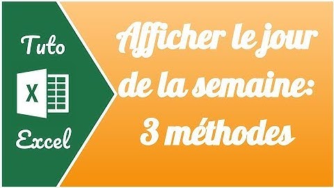 Comment afficher le jour de la semaine sur Excel: 3 méthodes