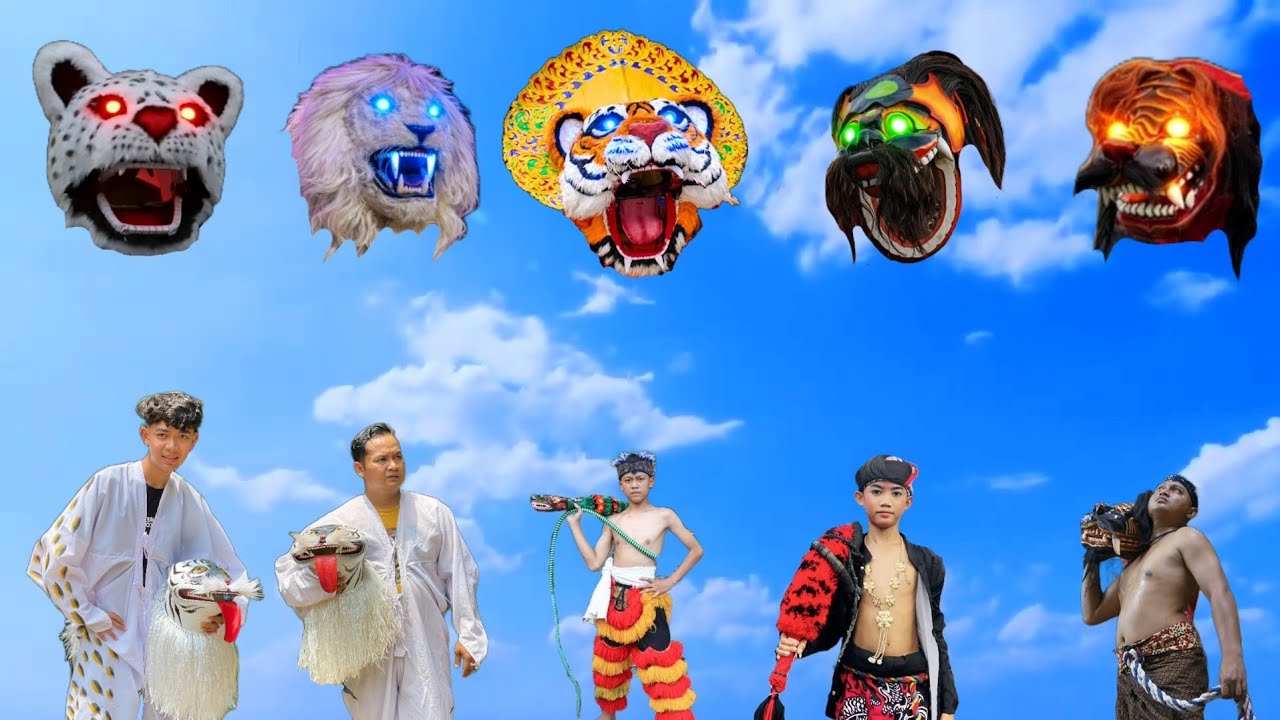 MEMASANGKAN KEPALA BARONGAN ,barongan singa ,barongan demak ,barongan ebeg