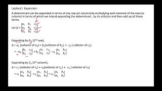Laplace Expansion