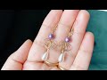 diy earrings/how to make simple wire wrapped pearl drop earrings/simple wire jewelry for beginners