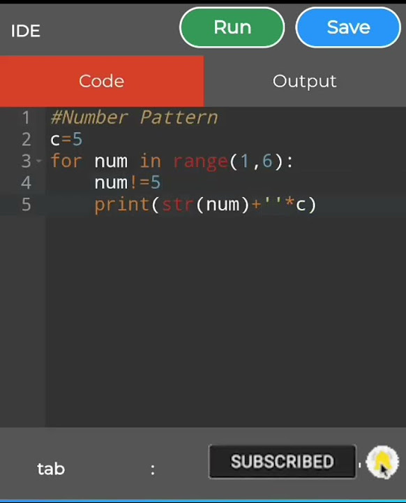 How To Print Number Pattern Using Python Code #Short - YouTube