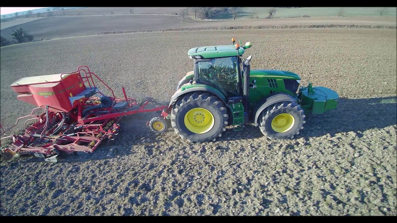John Deere 6190R + Vaderstad Rapid A400 Drilling Spring Barley