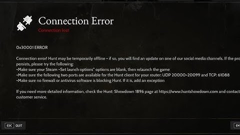 How To Fix Connection Error In Hunt: Showdown 1896 | Fix 0x30001 ERROR In Hunt Showdown 1896