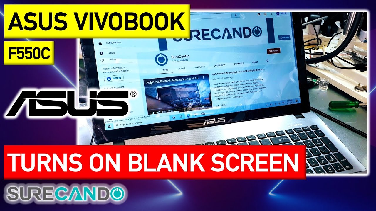 ASUS Turns On Blank Black Screen Fixed F550C X550CCAS - YouTube